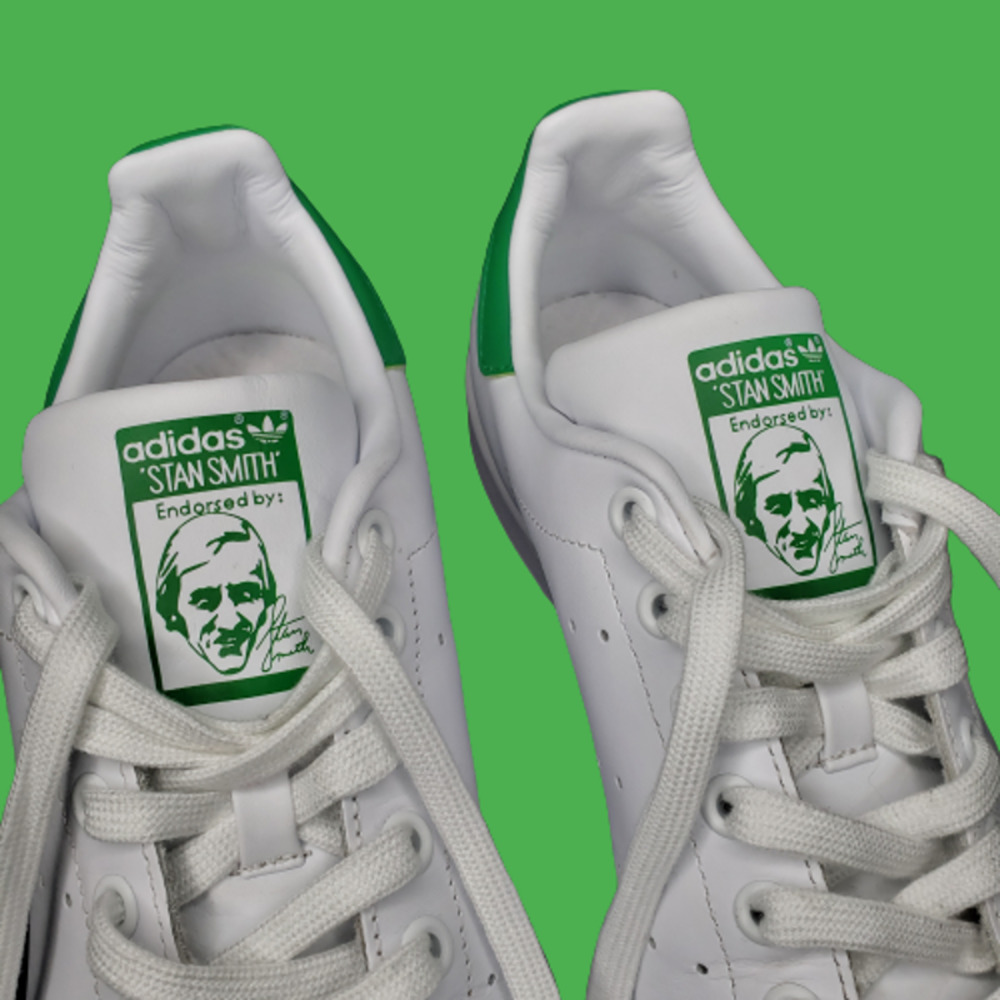 SOLD Woman's Adidas Endorsed by Stan Smith Cloud White & Green Shoes Sz 9 - Picture 2 of 12